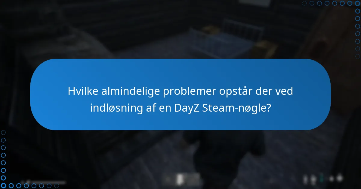 Hvilke almindelige problemer opstår der ved indløsning af en DayZ Steam-nøgle?
